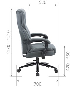 Офисное кресло CHAIRMAN CH415 эко кожа серая в Урае - предосмотр 4
