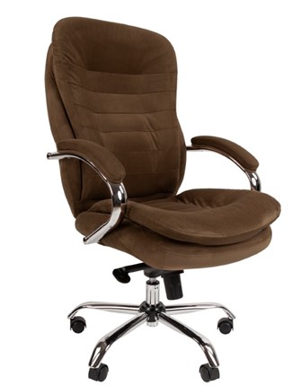 Кресло компьютерное CHAIRMAN HOME 795, велюр коричневое в Лангепасе - изображение