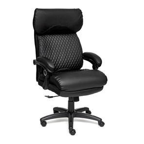 Компьютерное кресло CHIEF кож/зам/ткань, черный/черный стеганный/черный, 36-6/36-6/11 арт.12851 в Нягани