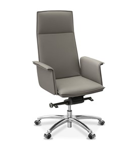 Кресло в офис Лео, экокожа премиум / серо-коричневая CN6 в Лангепасе