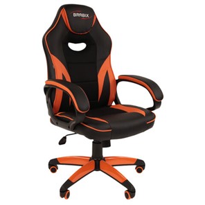 Офисное кресло RABIX "Accent GM-161", TW/экокожа, черное/оранжевое, 532577, 7083505 в Лангепасе