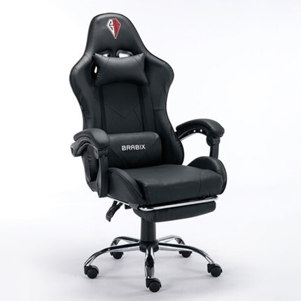 Компьютерное кресло RABIX "Dexter GM-135", подножка, две подушки, экокожа, черное, 532800 в Урае - изображение