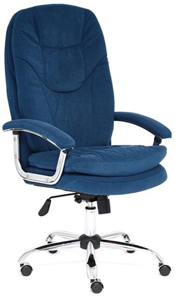 Кресло SOFTY LUX флок, синий, арт.13592 в Урае - изображение