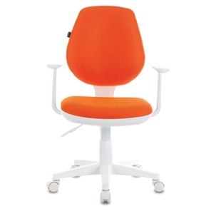 Компьютерное кресло Brabix Fancy MG-201W (с подлокотниками, пластик белый, оранжевое) 532410 в Сургуте