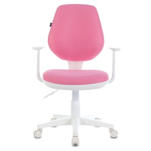 Кресло компьютерное Brabix Fancy MG-201W (с подлокотниками, пластик белый, розовое) 532409 в Пыть-Яхе