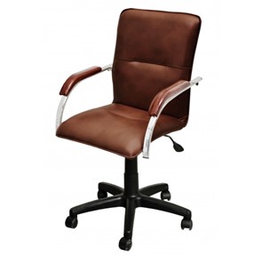 Офисный стул Самба-лифт СРП-034 коричневый основание эмаль в Лангепасе