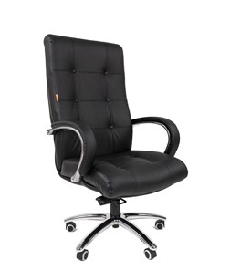 Кресло компьютерное CHAIRMAN 424 Кожа черная в Нягани