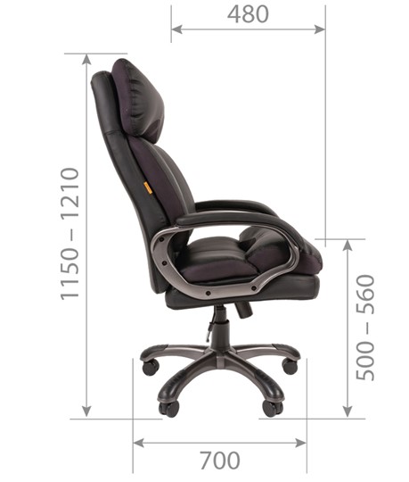 Офисное кресло CHAIRMAN 505 Экокожа серая в Лангепасе - изображение 4