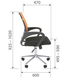 Офисное кресло CHAIRMAN 696 CHROME Сетка TW-66 (оранжевый) в Лангепасе - предосмотр 5
