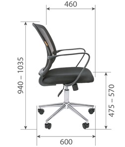 Офисное кресло CHAIRMAN 698 CHROME new Сетка TW-69 (красный) в Лангепасе - предосмотр 4