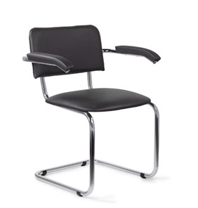 Офисный стул для посетителей Sylwia chrome arm P60, кож/зам V в Радужном