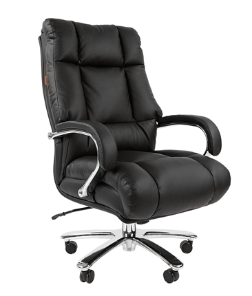 Кресло компьютерное CHAIRMAN 405 черное нат.кожа/экокожа в Лангепасе - изображение