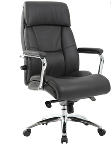 Офисное кресло из натуральной кожи BRABIX PREMIUM "Phaeton EX-502", хром, черное, 530882 в Лангепасе