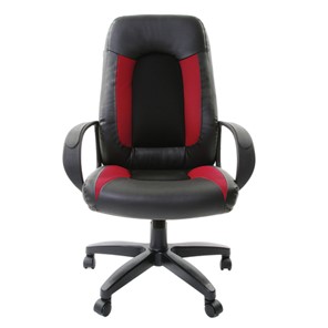 Офисное кресло Brabix Strike EX-525 (экокожа черная, ткань черная/бордовая, TW) в Советском
