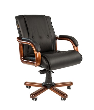 Офисное кресло CHAIRMAN 653M кожа черная в Пыть-Яхе - изображение