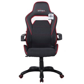Кресло офисное Brabix Nitro GM-001 (ткань, экокожа, черное, вставки красные) 531816 в Югорске