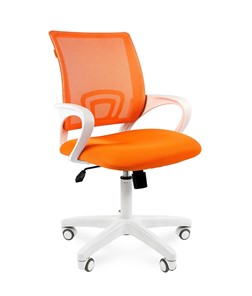 Кресло компьютерное CHAIRMAN 696 white, ткань, цвет оранжевый в Лангепасе