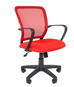 Кресло CHAIRMAN 698 black TW-69, ткань, цвет красный в Когалыме