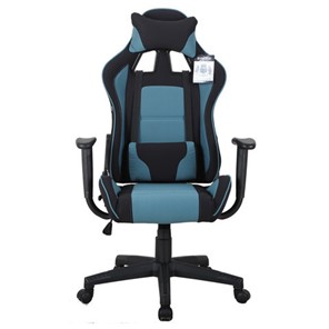 Кресло офисное Brabix GT Racer GM-100 (две подушки, ткань, черное/голубое) 531818 в Урае