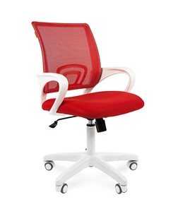 Компьютерное кресло CHAIRMAN 696 white, ткань, цвет красный в Ханты-Мансийске