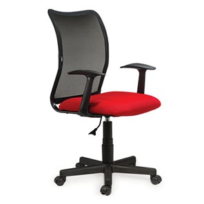 Компьютерное кресло Brabix Spring MG-307 (с подлокотниками, комбинированное красное/черное TW) в Когалыме