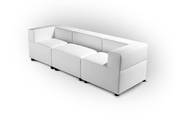 Мягкий офисный диван Октава, 3-х местный, экокожа премиум / светло-бежевая CN1112 в Лангепасе