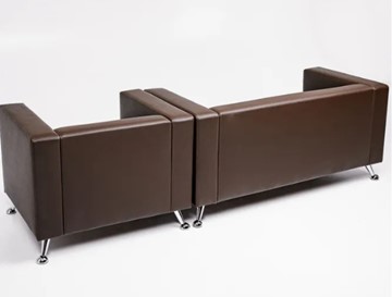 Комплект мебели Альбиони коричневый кожзам  диван 2Д + кресло в Когалыме - предосмотр 5