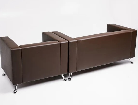 Комплект мебели Альбиони коричневый кожзам  диван 2Д + кресло в Когалыме - изображение 5