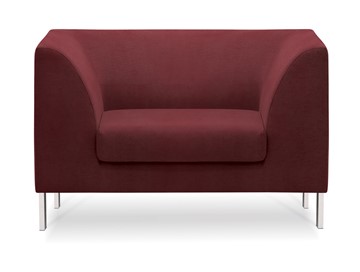 Офисное мягкое кресло Сиеста, ткань Сахара / красная С30 в Лангепасе