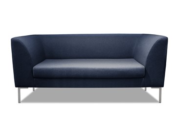 Мягкий офисный диван Сиеста 2-местный, ткань Bahama / синяя в Югорске