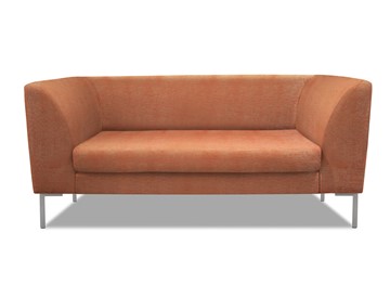 Офисный диван мягкий Сиеста 2-местный, ткань Сахара / терракотовая С12 в Югорске