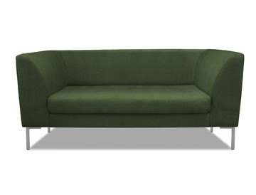 Офисный диван мягкий Сиеста 2-местный, ткань Сахара / зеленая С39 в Югорске