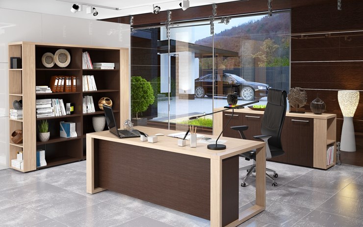 Кабинет руководителя ALTO с высоким шкафом для одежды, низким для документов и журнальным столиком в Сургуте - изображение 3