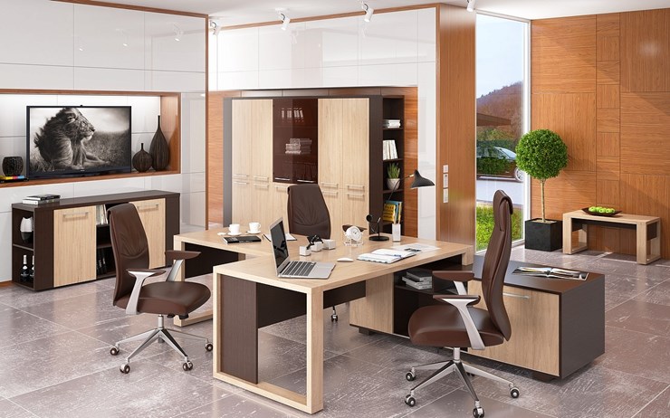 Кабинет руководителя ALTO с высоким шкафом для одежды, низким для документов и журнальным столиком в Когалыме - изображение 5