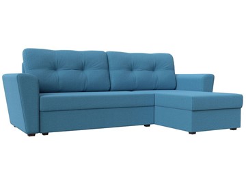 Угловой диван для гостиной Амстердам Лайт, Амур голубой (рогожка) в Урае