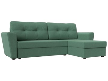 Угловой диван для гостиной Амстердам Лайт, Амур зеленый (рогожка) в Радужном