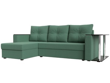 Угловой раскладной диван Атланта Лайт, Амур зеленый (микровельвет) в Сургуте
