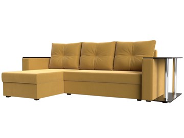 Угловой раскладной диван Атланта Лайт, Желтый (микровельвет) в Радужном