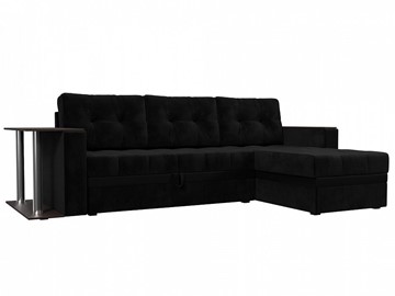 Угловой диван для гостиной Атланта М, Черный (велюр) в Лангепасе