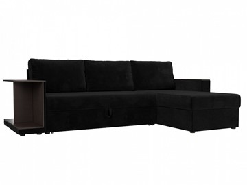 Угловой диван для гостиной Атланта С, Черный (велюр) в Югорске