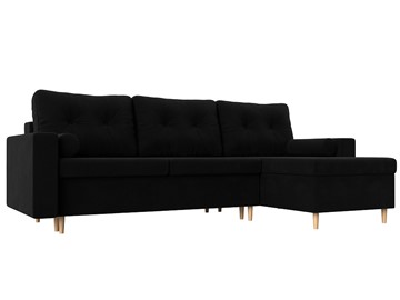 Угловой диван для гостиной Белфаст, Черный (микровельвет) в Лангепасе