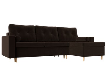 Угловой диван для гостиной Белфаст, Коричневый (микровельвет) в Лангепасе
