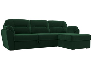 Угловой диван для гостиной Бостон, Зеленый (велюр) в Когалыме
