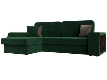 Угловой диван с оттоманкой Брюссель, Зеленый (велюр) в Когалыме
