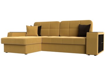 Угловой диван с оттоманкой Брюссель, Желтый (микровельвет) в Лангепасе