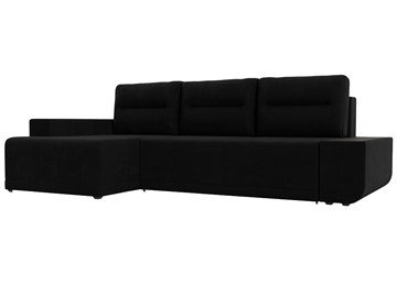 Угловой раскладной диван Чикаго, Черный (микровельвет) в Радужном