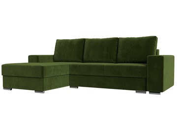Угловой диван с оттоманкой Дрезден, Зеленый (микровельвет) НПБ в Когалыме