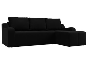 Угловой раскладной диван Элида, Черный (микровельвет) в Нижневартовске