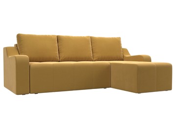 Угловой диван для гостиной Элида, Желтый (микровельвет) в Советском