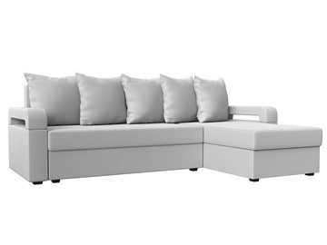 Угловой диван с оттоманкой Гермес Лайт, Белый (экокожа) в Когалыме